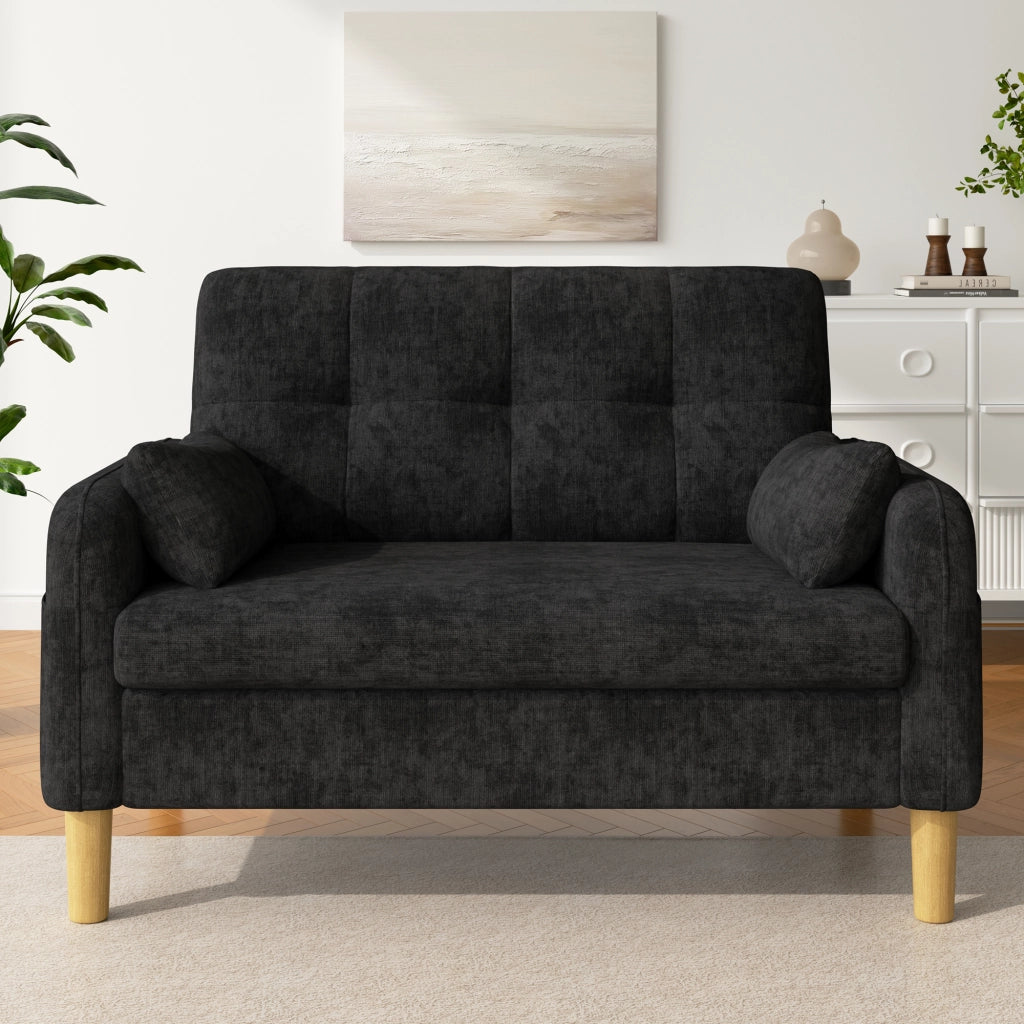 SOFA 2 posti 119x78x85 cm Grigio in Chenille