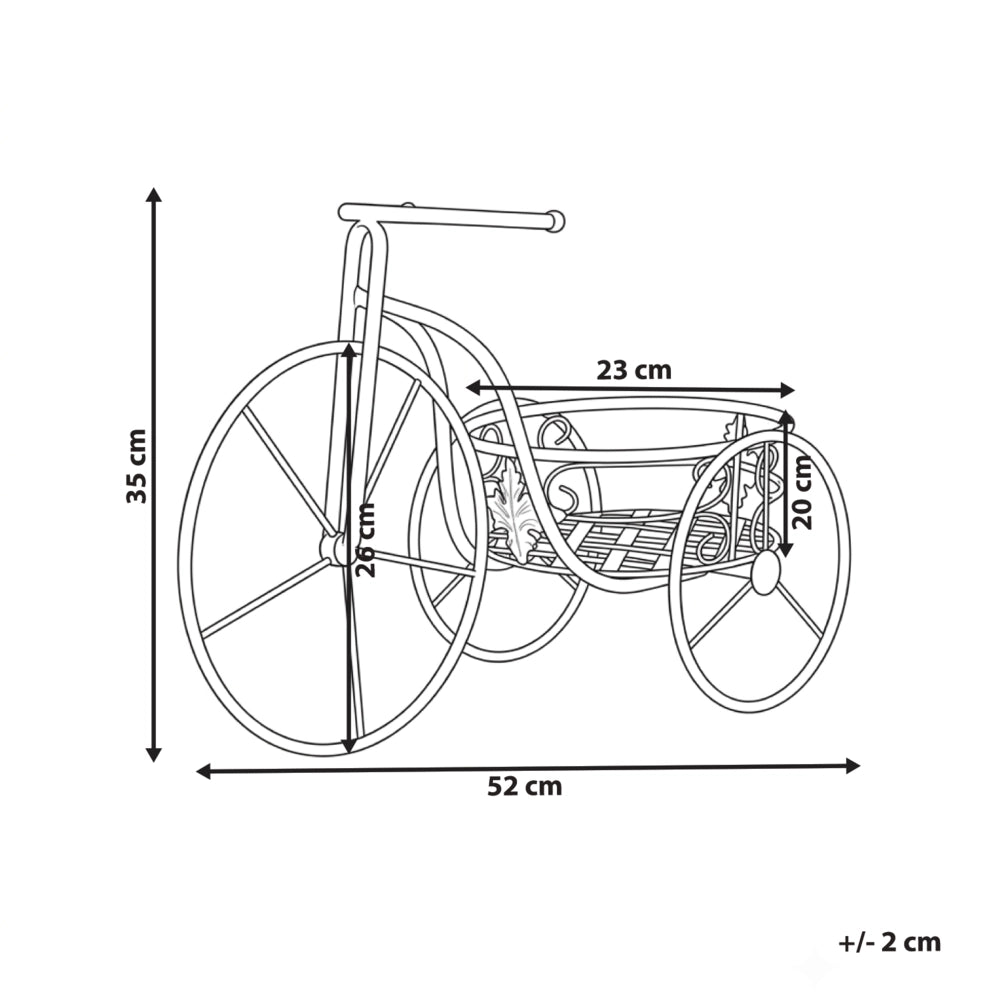 Fioriera a forma di bicicletta in ferro bianco sporco 52 x 26 x 35 cm Supporto per fiori da interno ed esterno
