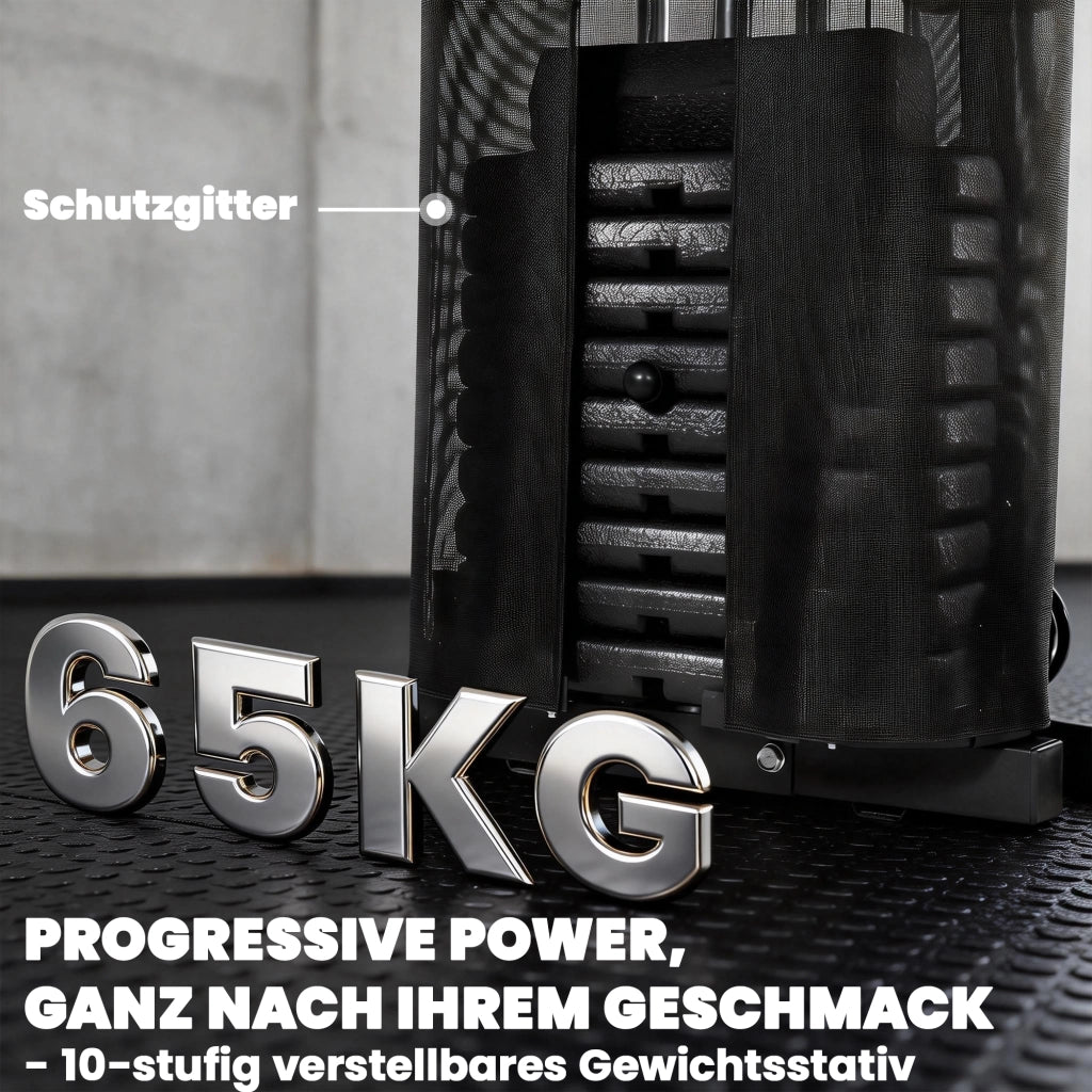 Stazione di allenamento multifunzione ¨C zephmum ¨C con pesi 65kg, lat machine, preacher curl, butterfly