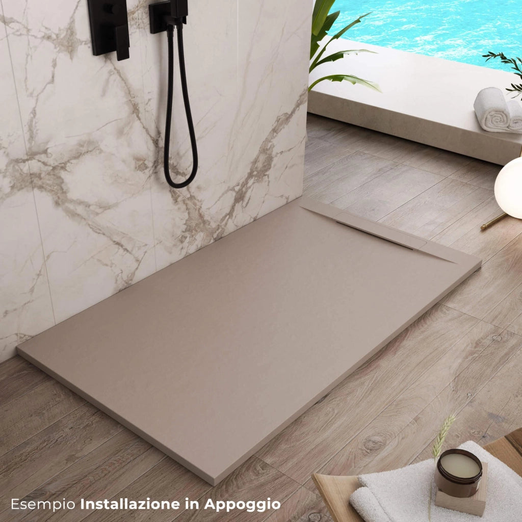 Piatto Doccia in Pietra 90x160 cm Bonussi Ardesia Calcutta Sabbia