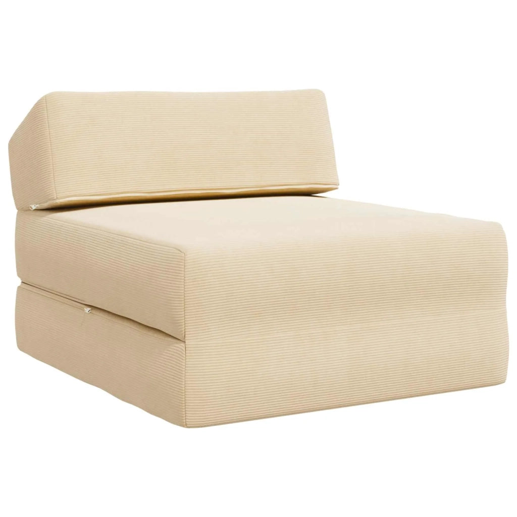Divano Letto Pieghevole Crema 60 x 70 x 41 cm Tessuto