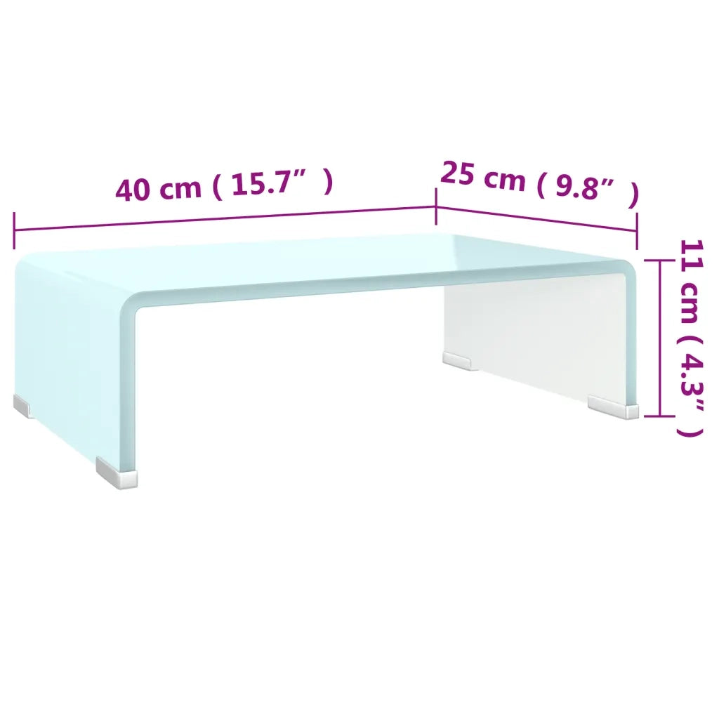 Supporto TV / Rialzo Monitor in Vetro Verde 40x25x11 cm 244142