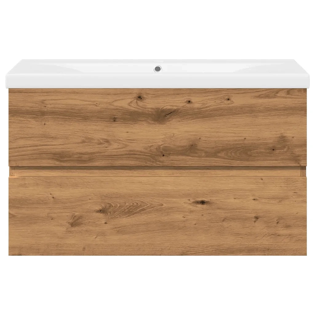 Mobile con Lavabo Integrat-Armadietto da Cucina-Lavandinoo Rovere Artigianale 452838