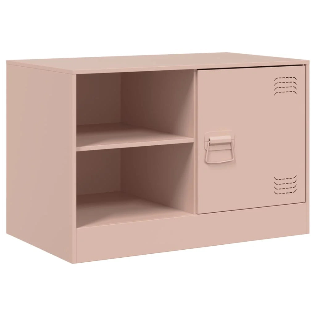 Mobile TV multimediale scaffale TV credenza mobile TV sala da pranzo soggiorno camera da letto 2 pezzi rosa 67 x 39 x 44 cm acciaio rosa 02_0028646