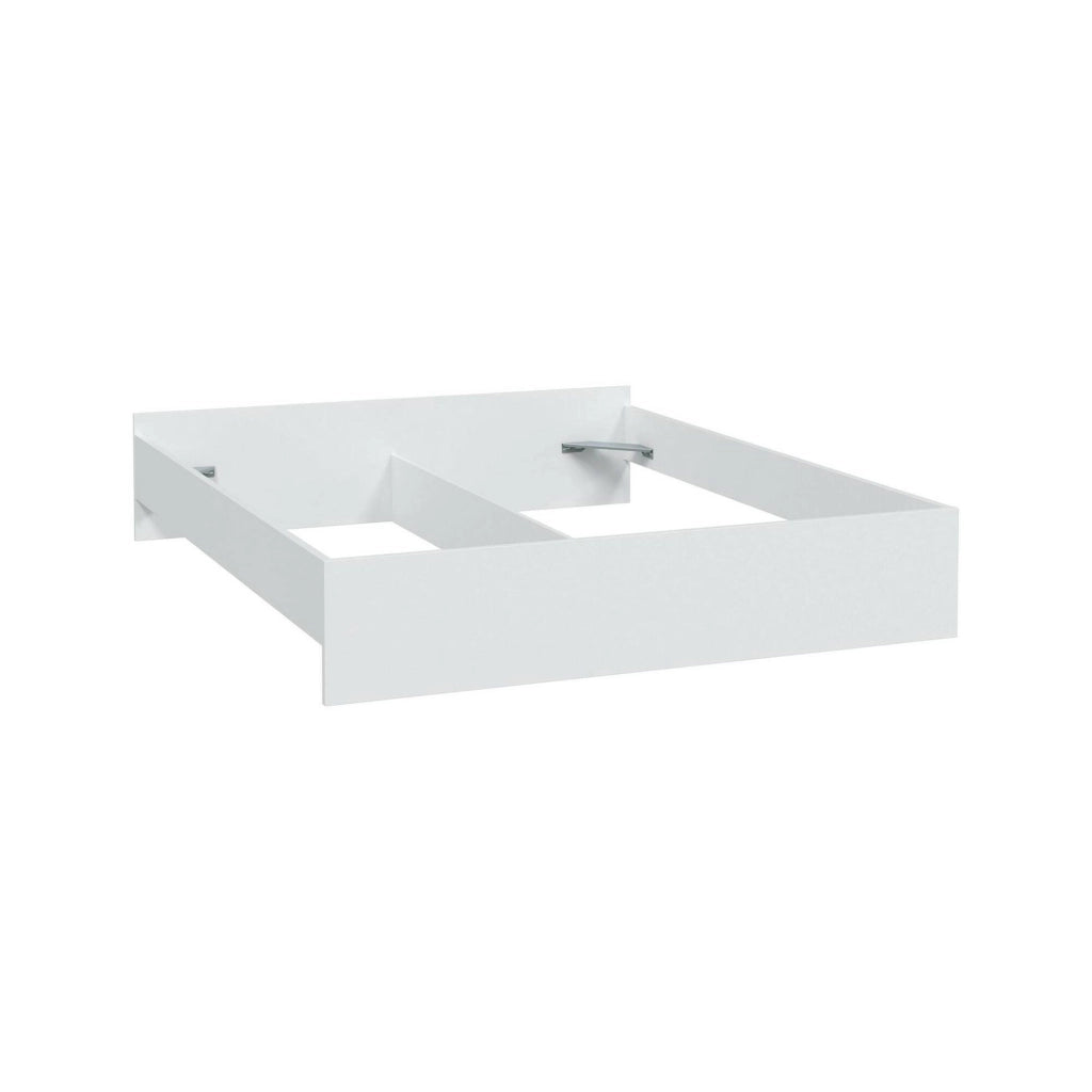 Letto matrimoniale Adia, Giroletto matrimoniale, Struttura per camera da letto adatta a materasso 190x160, 166x196h40 cm, Bianco