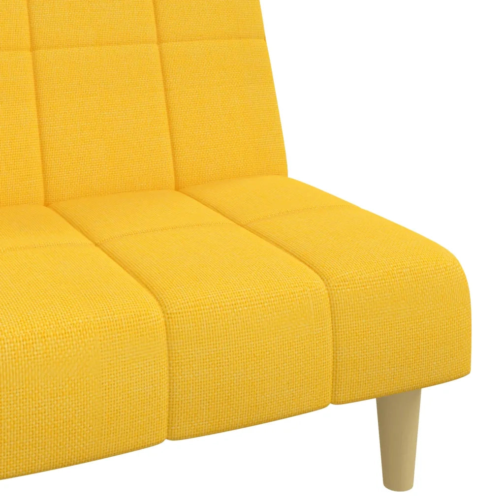 Divano letto | Sof¨¤ letto | Letto singolo a 2 Posti Giallo in Tessuto