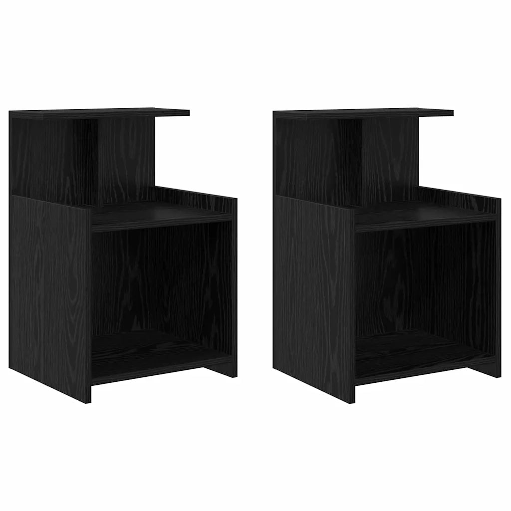 Armadio da Notte 2 pcs Rovere Nero 40 x 35 x 60 cm 875139