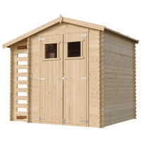 Casetta da Giardino in Legno con Legnaia da Esterno - 3,53 m2 + 0,97 m2 - TIMBELA M386+M386G