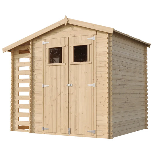 Casetta da Giardino in Legno con Legnaia da Esterno - 3,53 m2 + 0,97 m2 - TIMBELA M386+M386G