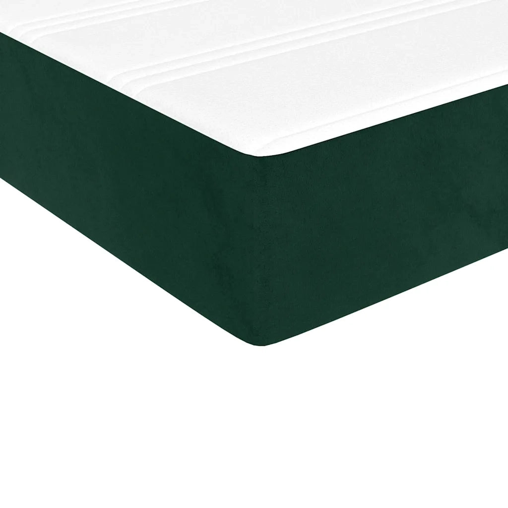 Giroletto a Molle con Materasso Verde Scuro 80x200 cm Velluto