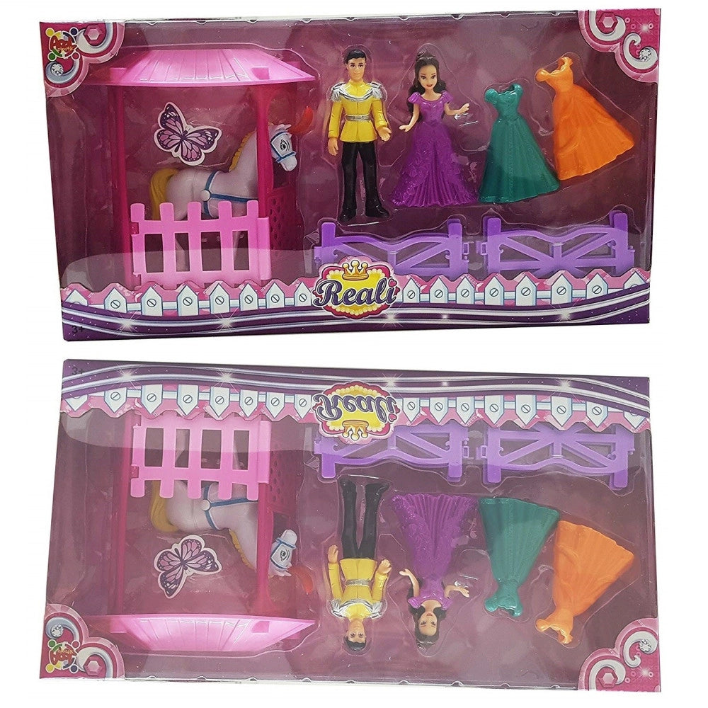 Trade Shop - Bambola Principessa Principe Azzurro Reginetta Cavallo Cavallerizza Gioco 3 Anni -
