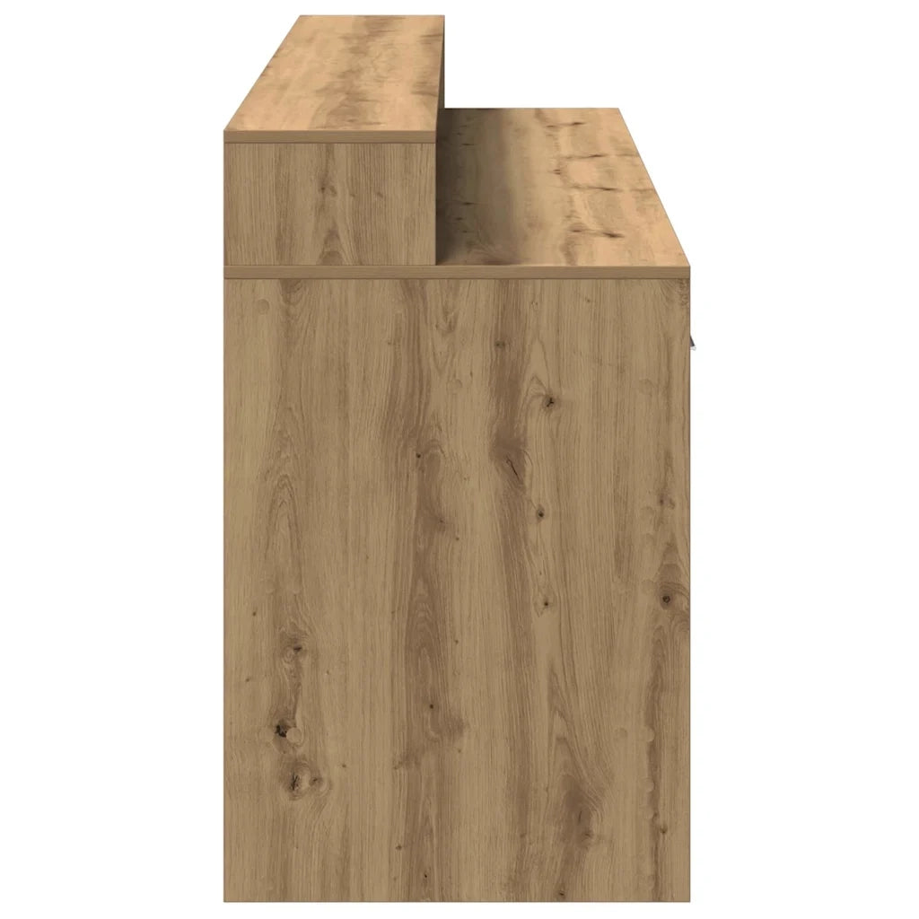 Scrivania con Luci LED Rovere 160x55x91 cm in Legno Multistrato