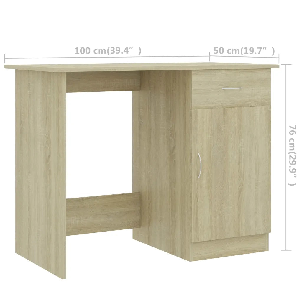 Scrivania Rovere Sonoma 100x50x76 cm in Legno Multistrato 801083