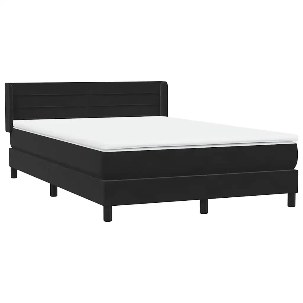 Giroletto a Molle con Materasso Nero 160x210 cm in Velluto 3318203