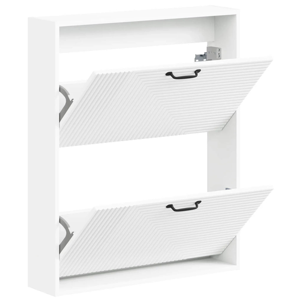 Mobiletto per Scarpe da Muro HAARLEM 71 x 17 x 86 cm Bianco 896855