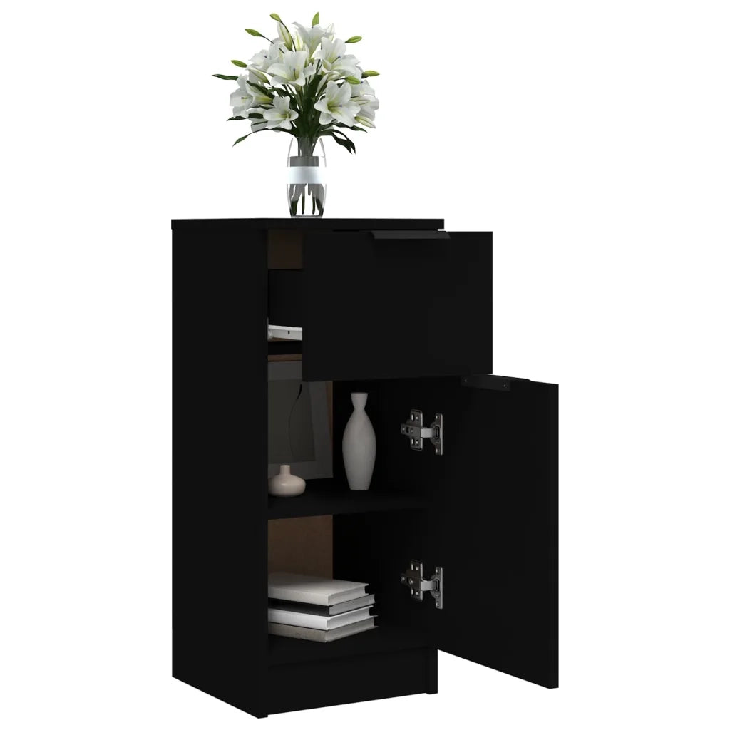Credenza-Buffet-Armadio da cucina Nera 30x30x70 cm in Legno Multistrato 742675
