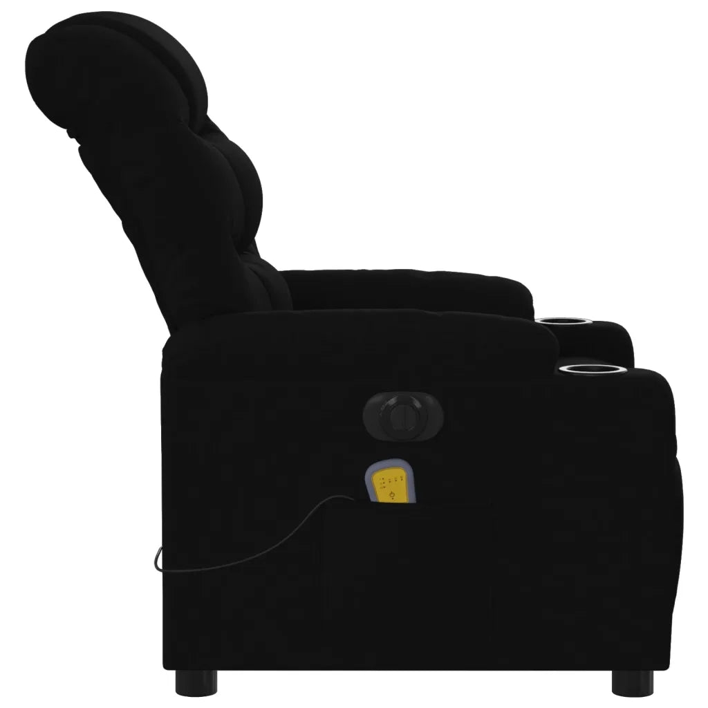 Poltrona Massaggiante Reclinabile Elettrica Nera in Tessuto 3206638