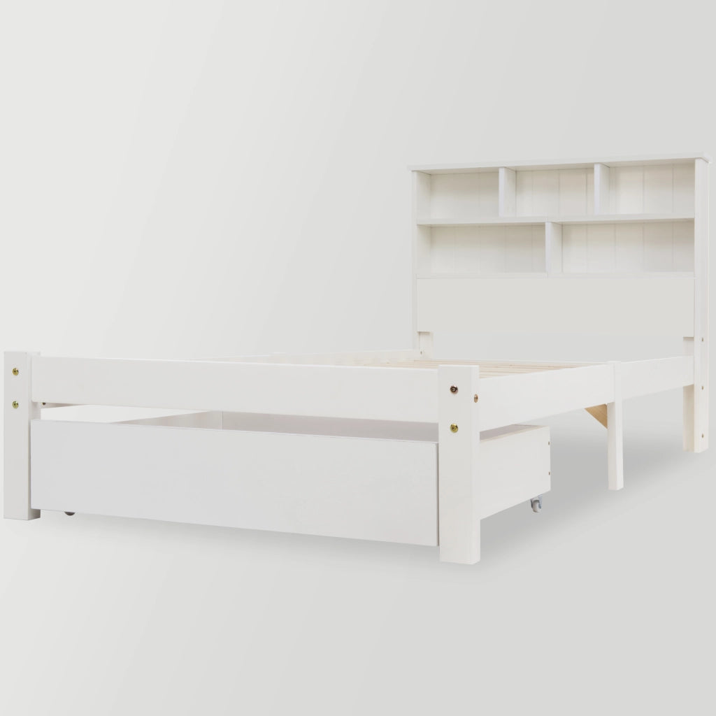 letto in legno massello bianco 100 x 219 cm