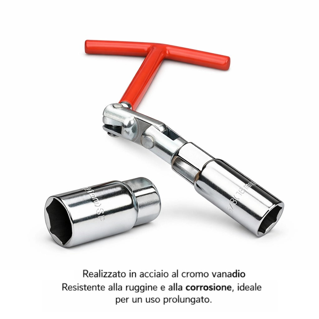 Chiave Candela Per Auto Moto Con Adattatori Diametro 16 e 21 mm universale