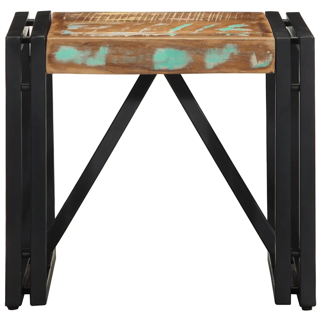 Tavolino Salotto Multicolore 40x40x35cm Legno Massello Recupero