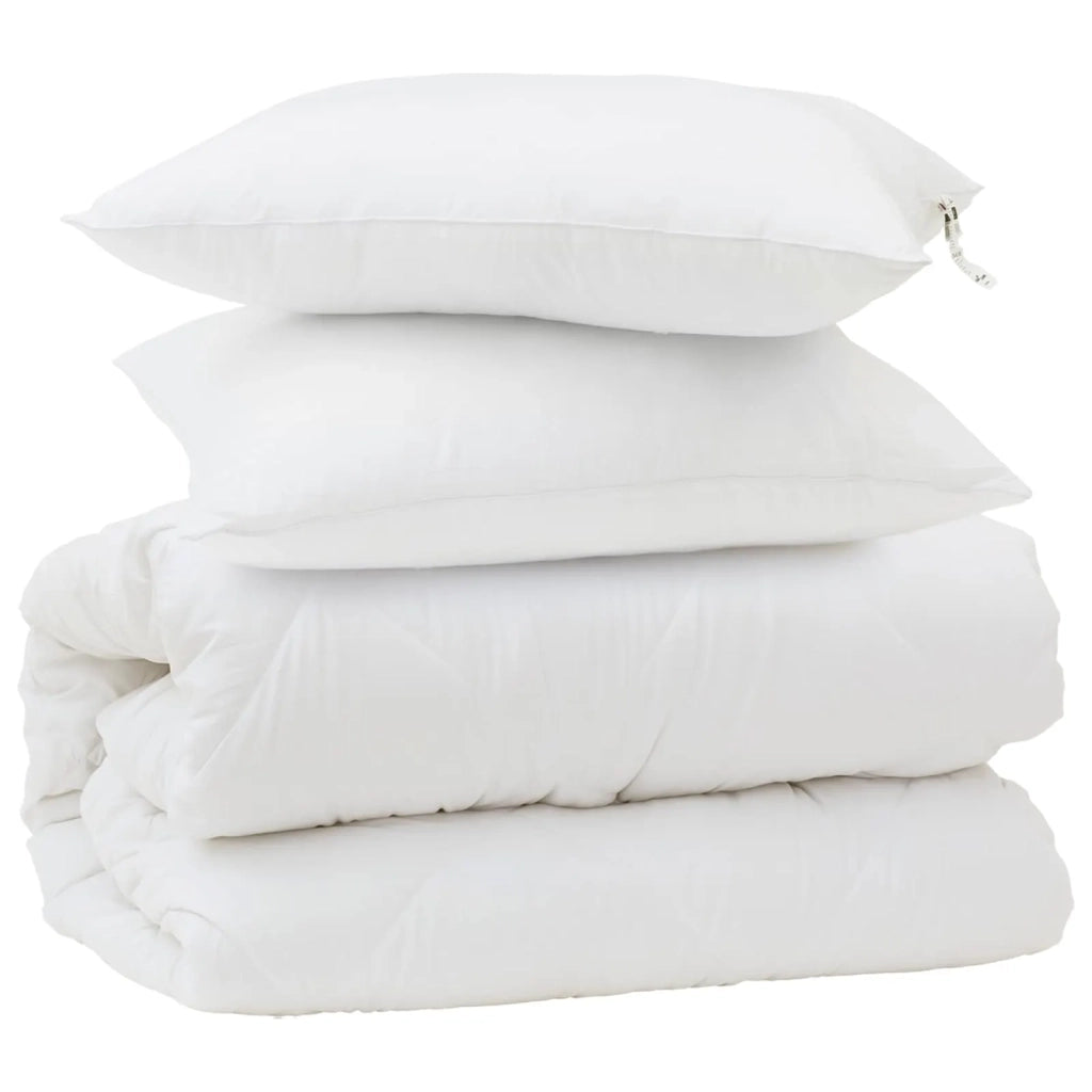 Set di Piumoni 3 pz | Duvet Bianco Microfibra e Piuma d'Oca