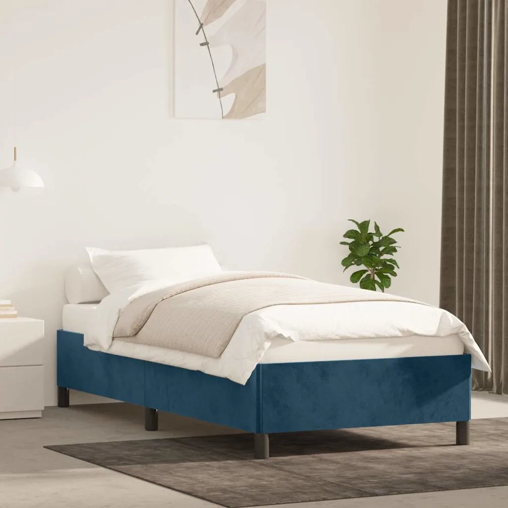 Giroletto senza Materasso Blu Scuro 90x200 cm in Velluto 347304