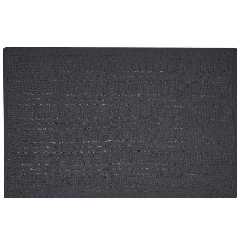 Coperta Copriletto plaid in cotone grigio 140 x 170 cm moderno