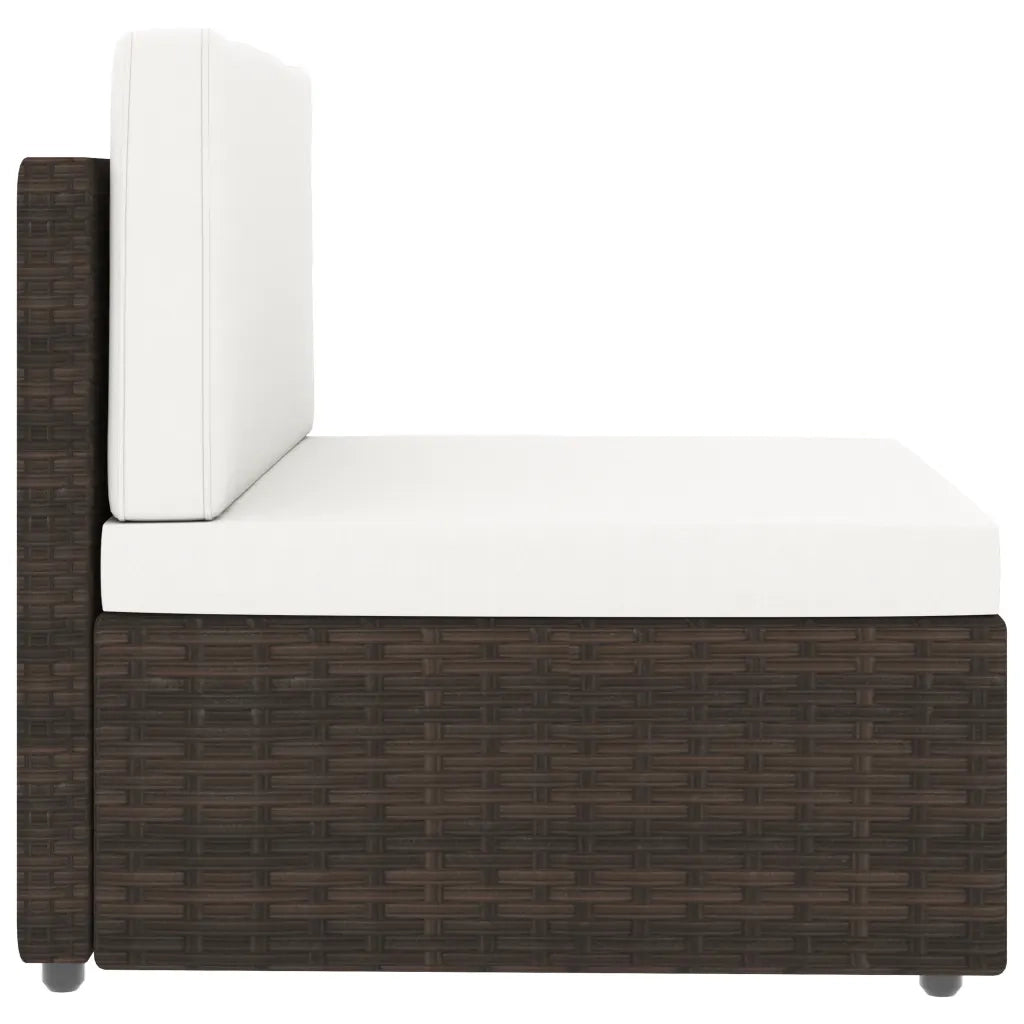 Divano Modulare a 2 Posti in Polyrattan Marrone cod mxl 65147