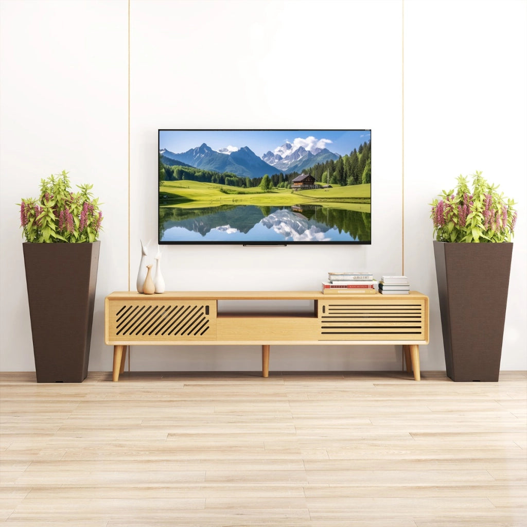 Vasi da fiori auto-irriganti da 57 cm con secchio interno rimovibile e fori di drenaggio, Set di 2 vasi quadrati ed esterno per casa Marrone-Fioriere