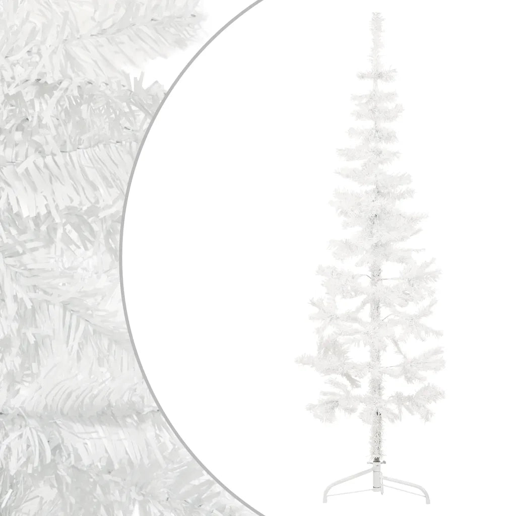 Albero Natale Artificiale Sottile a MetÃ  Supporto Bianco 150 cm