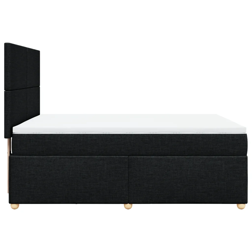 Giroletto a Molle con Materasso Nero 140x190 cm in Tessuto