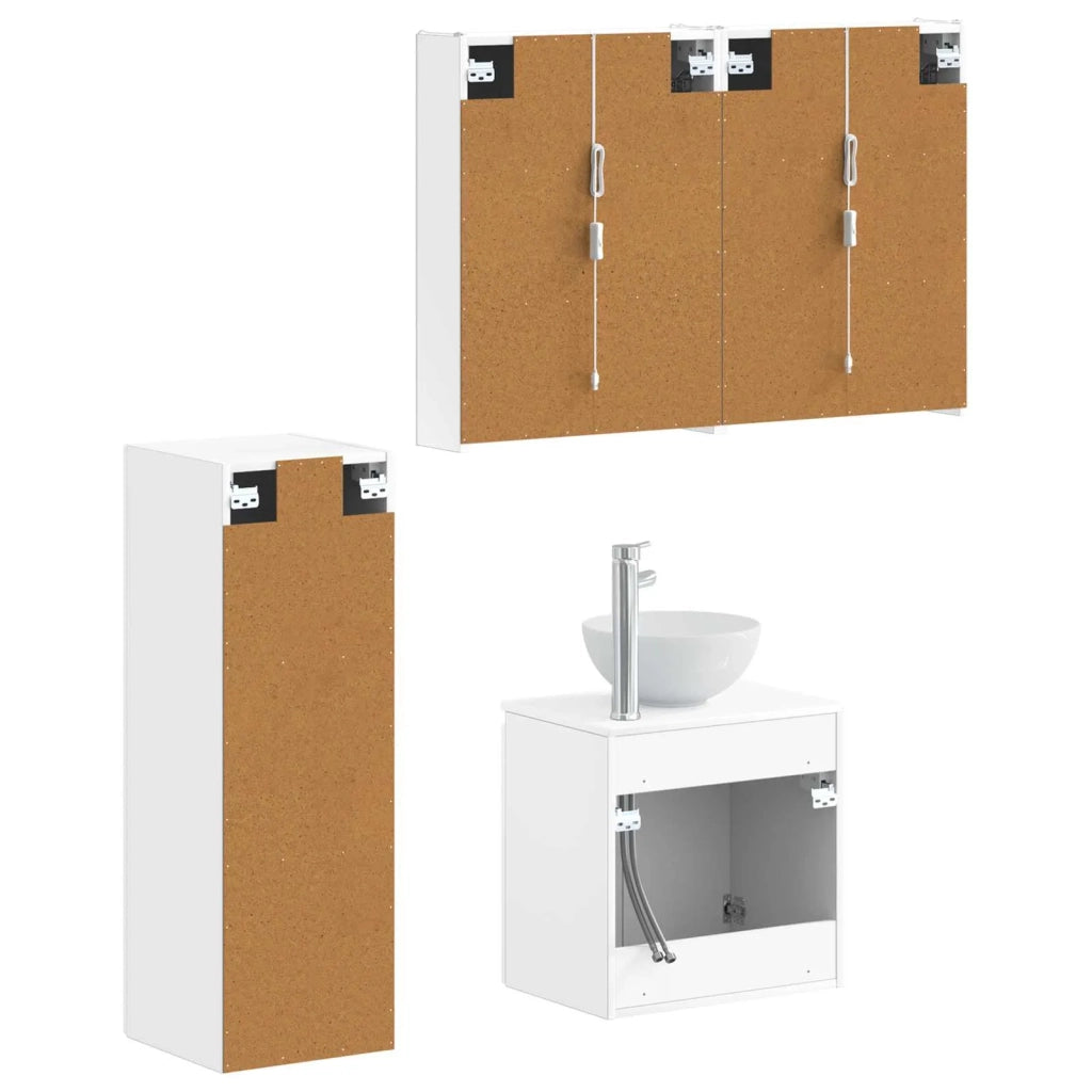 Set di mobili per il bagno 4 pcs Bianco 3407423