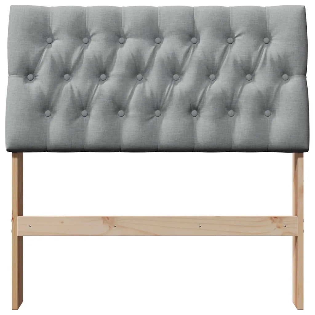 Testiera imbottita Grigio chiaro 90 cm Pino massello 879359