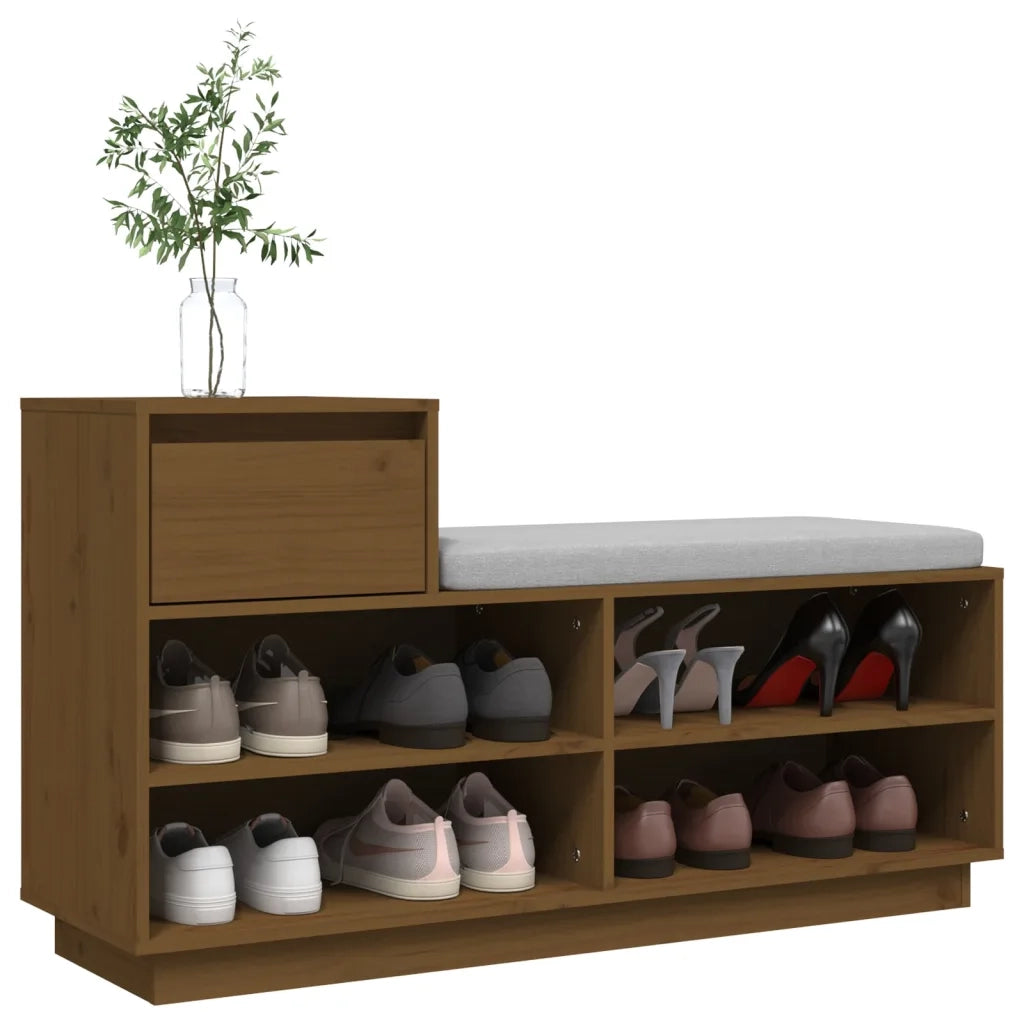 Scarpiera ambra 110x34x61 cm in Legno Massello di Pino 814452