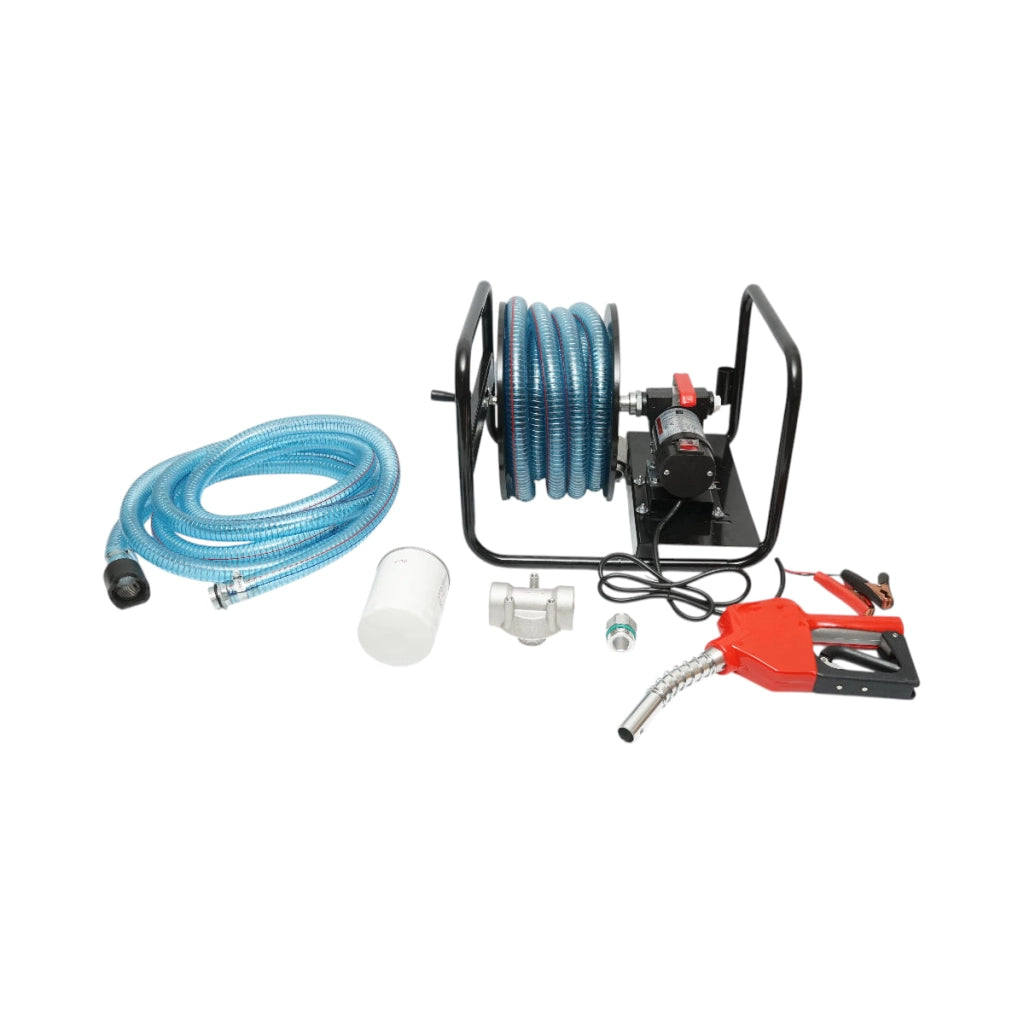 Pompa di trasferimento carburante mobile 12V, portata 40 L/min con tubo flessibile e filtro Breckner Germany