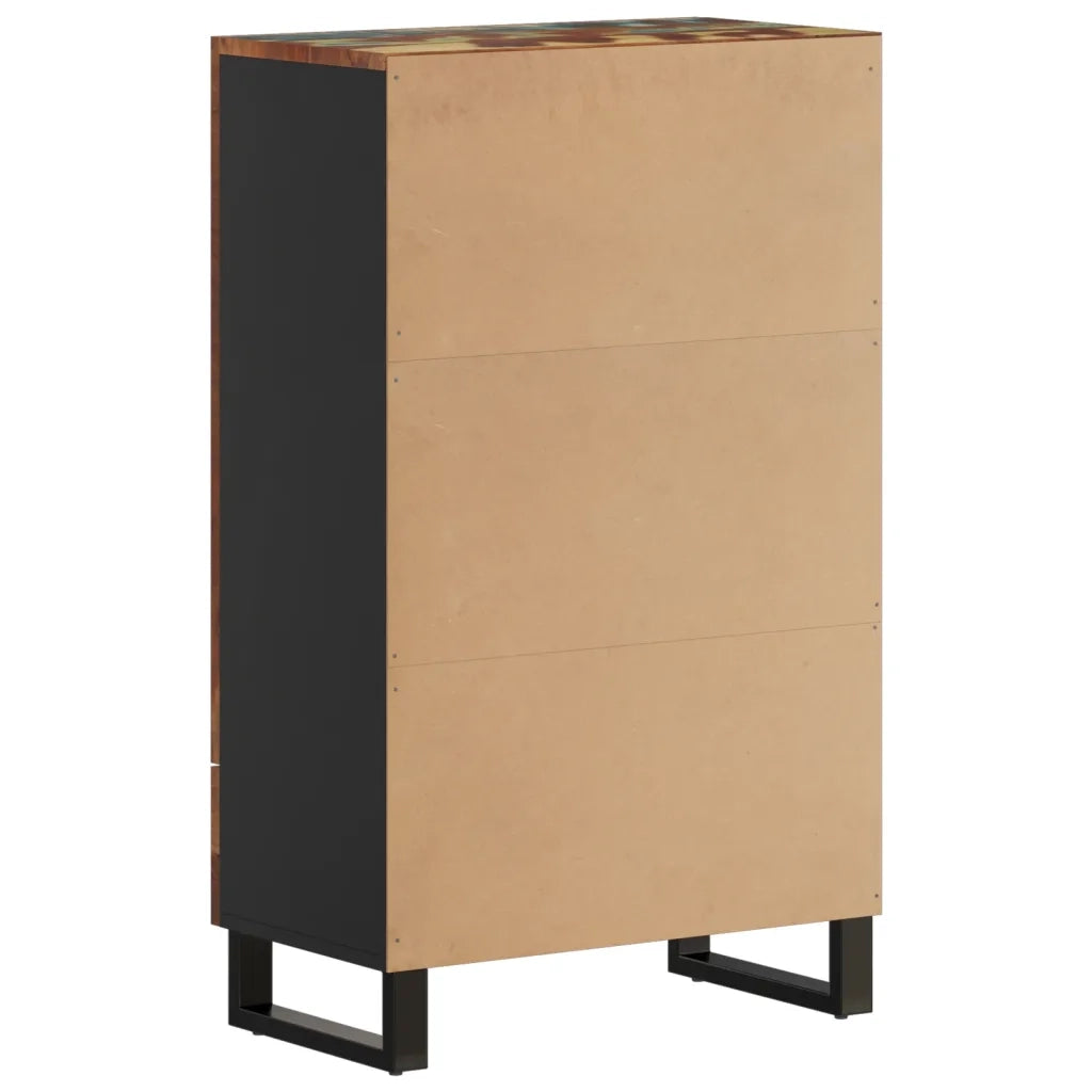 Credenza con Cassetto 60x33x100 Legno Massello Recupero e Ferro 352935