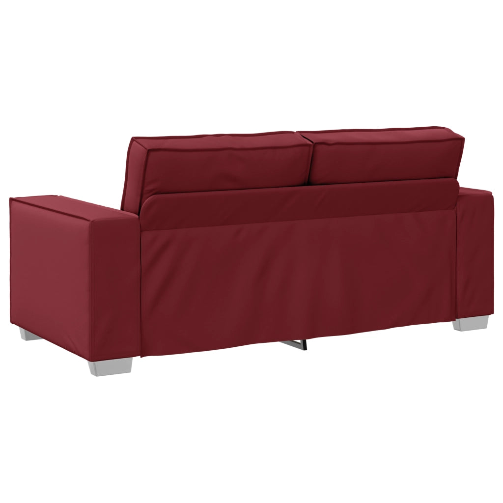 Divano Loveseat  Rosso Vino 140 cm in Pelle Sintetica