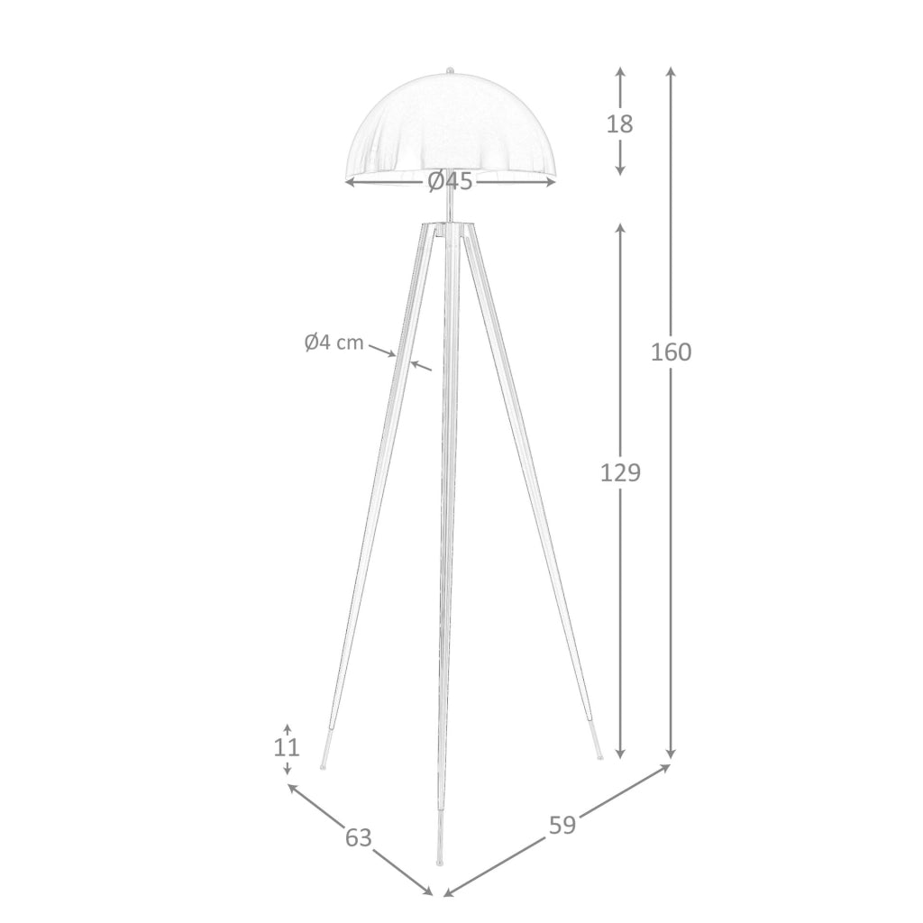 Lampada da terra in acciaio lucido dorato e acciaio nero
