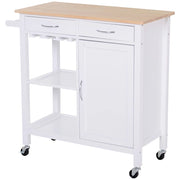EasyComfort Carrello da Cucina Classico con Cassetti e Ruote in Legno Salvaspazio 89x40x84cm
