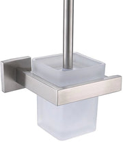 Sostegno per spazzola da toilette - Acciaio inossidabile - Design moderno - Incluso spazzola e bicchiere