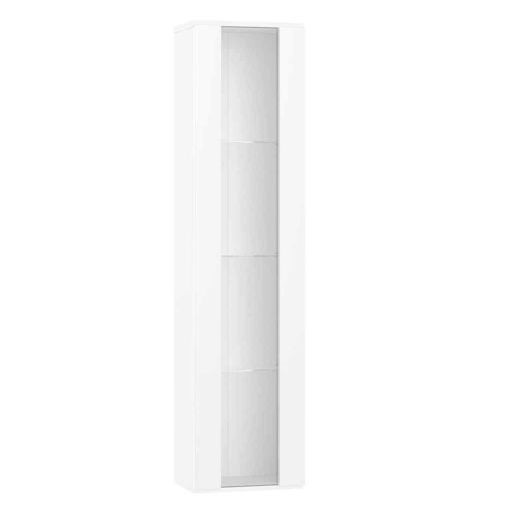 Vetrina multifunzione 40x29x170 cm con 4 ripiani; luce LED multicolore APP e vetro; bianca
