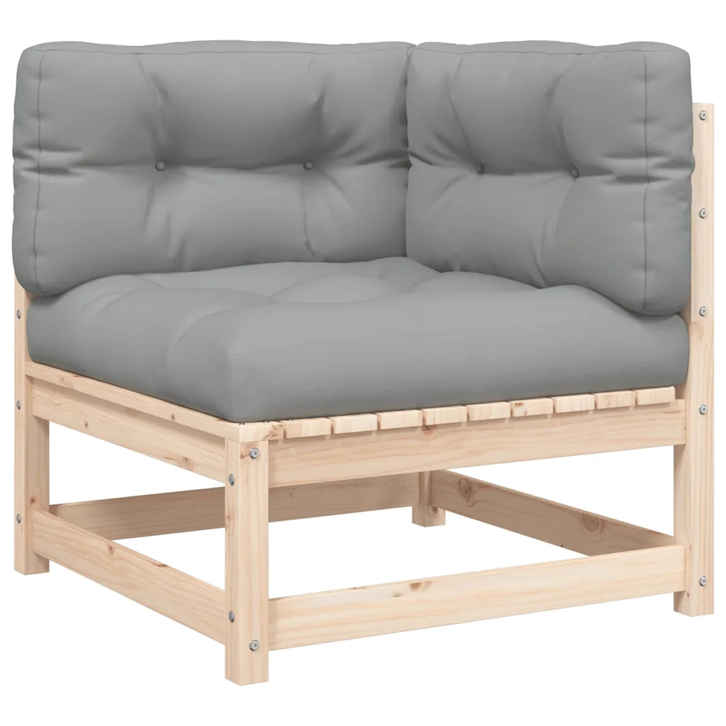 Divano Angolare da Giardino con Cuscini Legno Massello di Pinocod mxl 110334