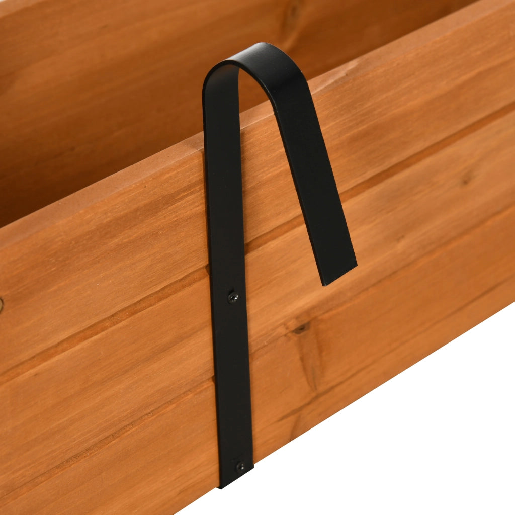Fioriera rettangolare in legno per orto ¨C zephmum ¨C 91x18x16.5 cm marrone