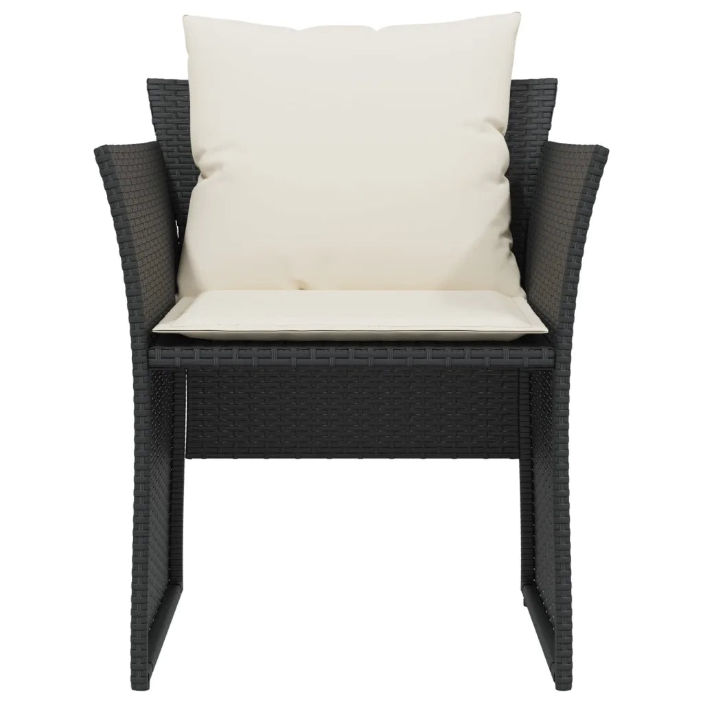 Poltrona da Giardino con Poggiapiedi in Polyrattan Nero CFW5742401