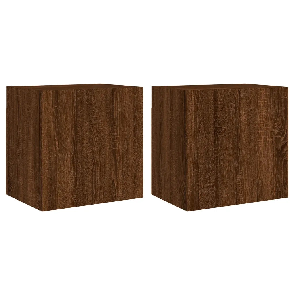 Mobili TV Muro 2pz | Armadietto TV | Mobile Porta TV Rovere Marrone 40,5x30x40 Legno Multistrato