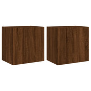 Mobili TV Muro 2pz | Armadietto TV | Mobile Porta TV Rovere Marrone 40,5x30x40 Legno Multistrato