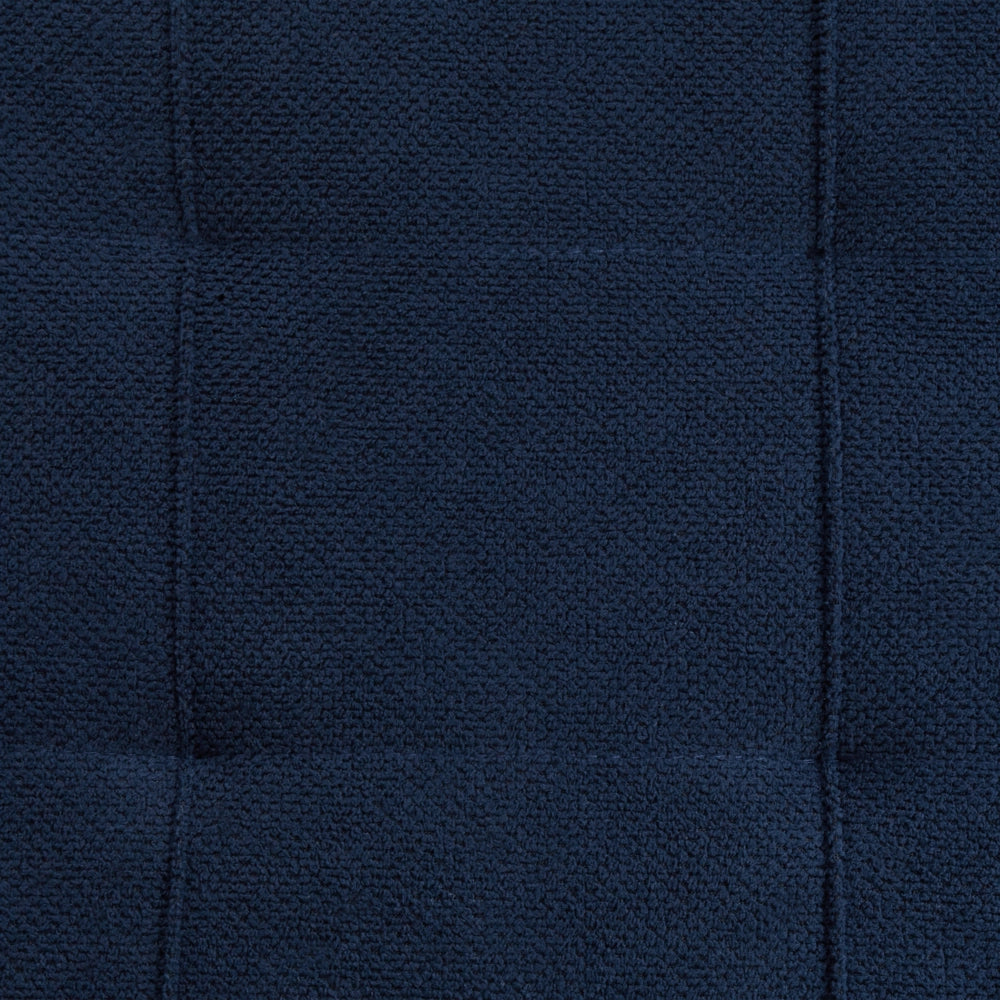 Ottomana Blu Marino 100 x 42 x 40 cm in tessuto poliestere Poggiapiedi imbottito Soggiorno Stile Moderno
