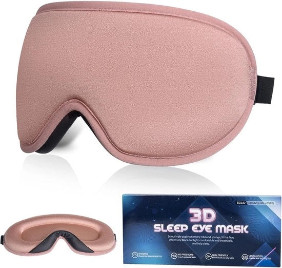 Maschera da sonno 3D per Blocco totale della luce - Soffice e confortevole - Ideale per il sonno, la meditazione e i viaggi - Rosa