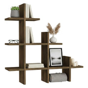 Mensola Onil, Scaffale, Ripiano a muro, Scaffalatura multiuso, 82x18h80 cm, Noce
