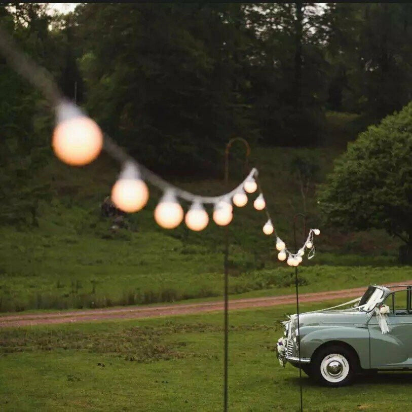 CATENA DI LUCI CORDONIERA LUMINOSA CORDA 10 MT CON PORTALAMPADA E27 CAVO BIANCO